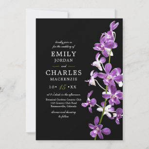 Invitation Orchidées violettes, Moderne Elégant Mariage Invit