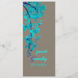 Invitation ORCHIES TURQUOISE/RENANTHERA/DO-IT-YOURSELF couleu