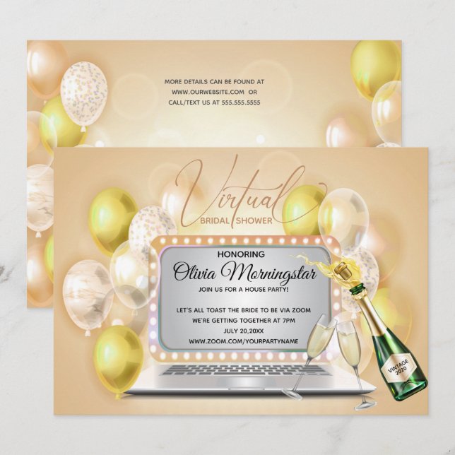 Invitation Ordinateur portable de célébration de la Fête des  (Devant / Derrière)