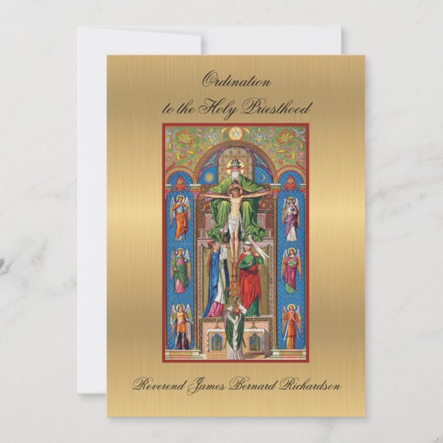 Invitation Ordination catholique à la Sainte Prêtr (Devant)