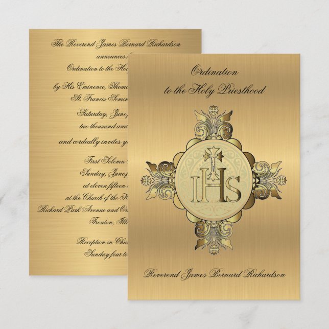 Invitation Ordination catholique à la Sainte Prêtr (Devant / Derrière)
