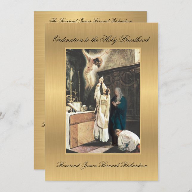 Invitation Ordination catholique à la Sainte Prêtr (Devant / Derrière)