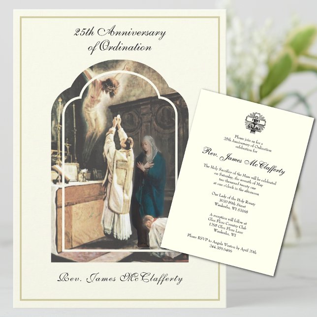 Invitation Ordination du prêtre Anniversaire Jubilé Invitatio (Créateur téléchargé)