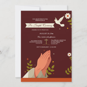 Invitation Ordinations sacerdotales à mains priantes 