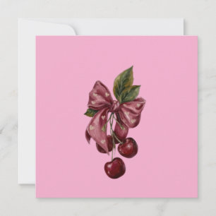 Invitation Oreiller lombaire à ruban rose Coquette Cherry