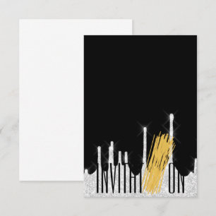 Invitation Organic Food Italian Spaghetti Black Wh