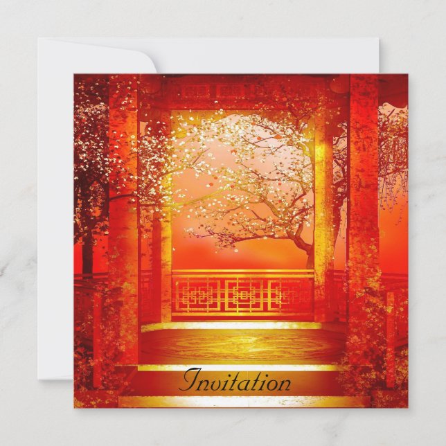 Invitation Oriental Red Gold (Devant)