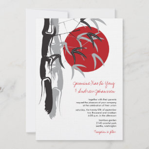 Invitation Oriental Sunrise Zen Bamboo Garden Mariage asiatiq