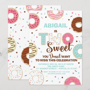 Invitation orientée d'anniversaire de beignet
