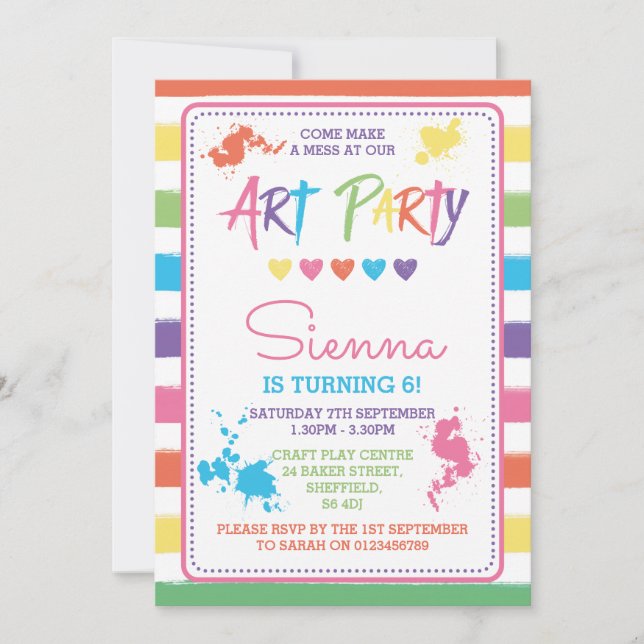 Invitation orientée de fête d'anniversaire de (Devant)