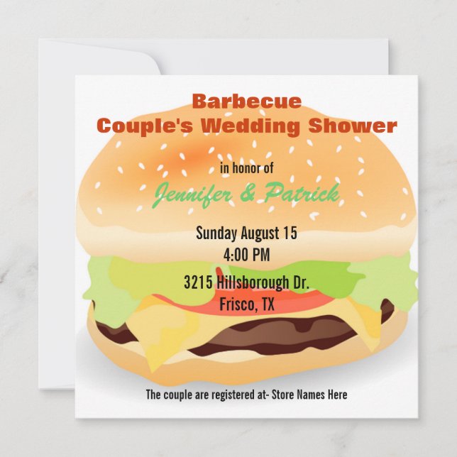 Invitation orientée du wedding shower du couple de (Devant)