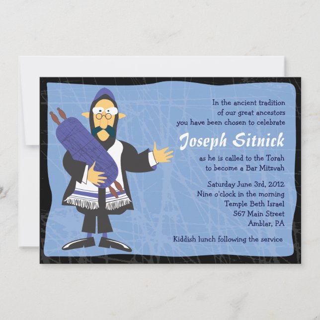 Invitation original d'invitation de bat mitzvah de (Devant)