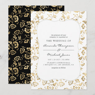 Invitation Ornat Gold Overlay et N'IMPORTE QUEL Mariage DE CO