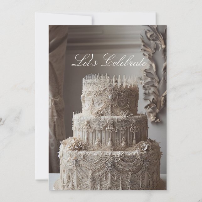 INVITATION ORNATE ANTIQUE REGARDER ANNIVERSAIRE (Devant)