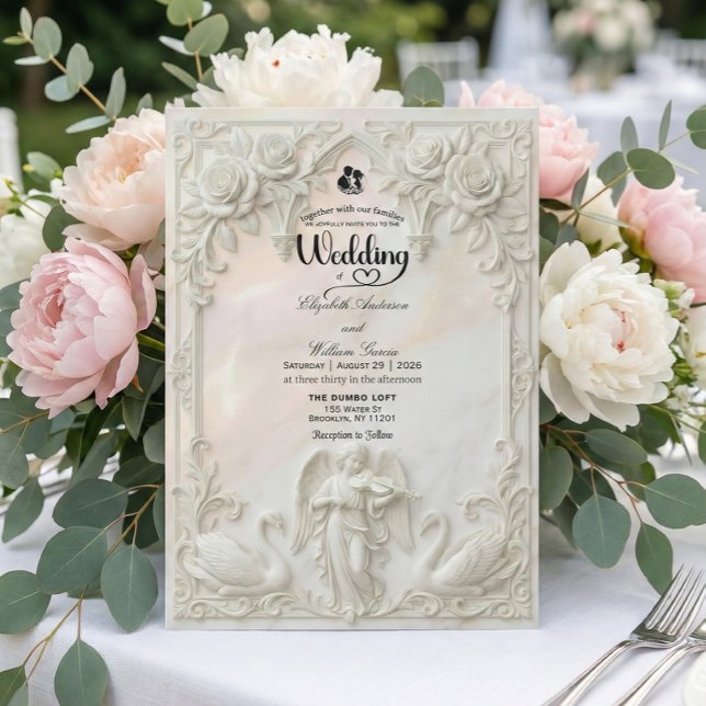 Invitation Ornate Baroque Rococo Archway & Cherub Wedding  (Créateur téléchargé)