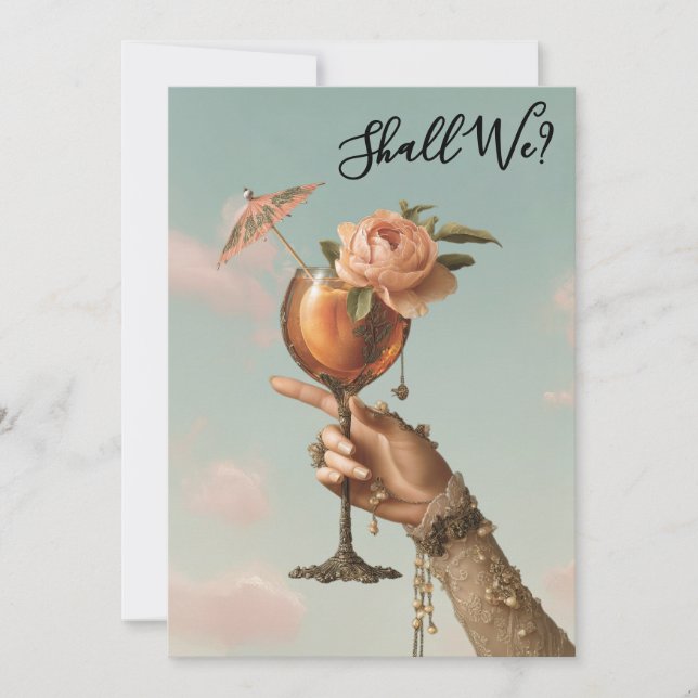 Invitation *~* Orné 3 A101 Cocktail PHOTO  EVEILLETTE (Devant)