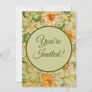 Invitation Ornement Chinois Vintage Fleurs Jones