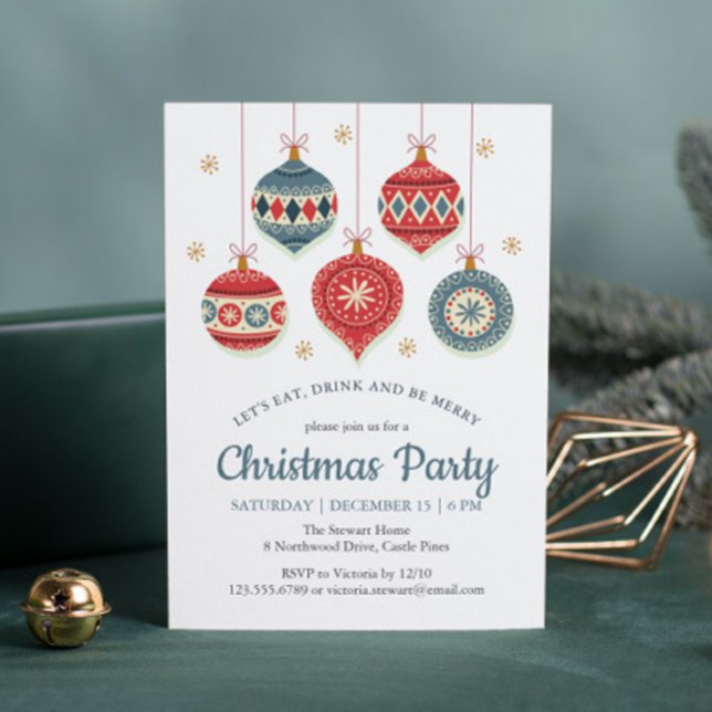 Invitation Ornement de Noël chic (Créateur téléchargé)