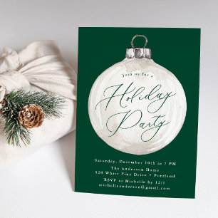 Invitation Ornement de Noël élégant Fête verte de fin d'année