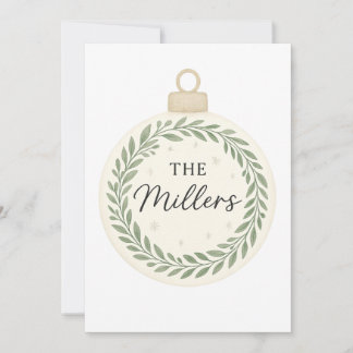Invitation Ornement de Noël personnalisé - Serre de verdure &