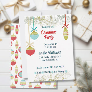 Invitation Ornement de Noël rétro