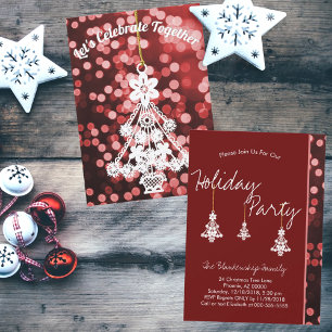 Invitation Ornement de sapin de Noël blanc