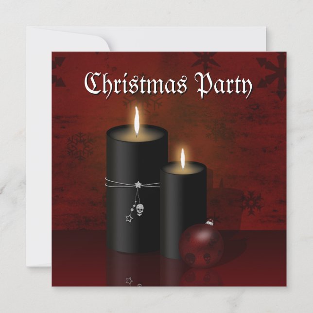 Invitation Ornement des bougies de Noël gothiques (Devant)