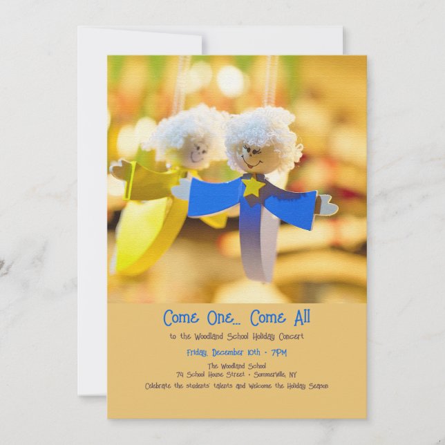 Invitation Ornement en forme d'ange (Devant)