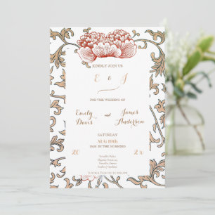 Invitation Ornement floral Vintage mariage par Owen Classic