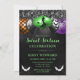 Invitation Ornements Glam Halloween Sweet 16