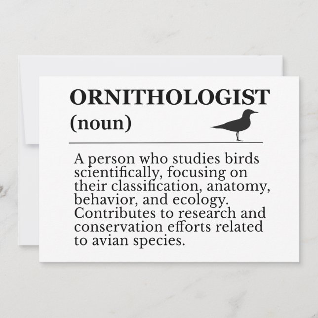 Invitation Ornithologist Definition - Vogelkunde (Birdwatchin (Devant)