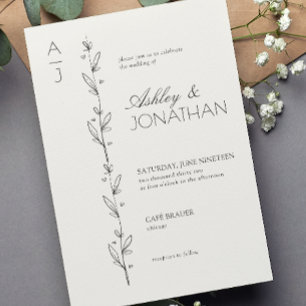 Invitation Os Mariage du diviseur botanique moderne