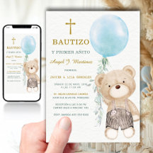 Osito Azul Baptême Et Premier Anniversaire Garçon