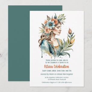 Invitation Ostara Équinoxe de Printemps Fleur Déesse Sabbat