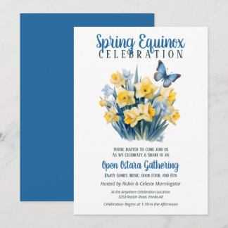 Invitation Ostara Spring Equinox Daffodil Butterfly Sabbat