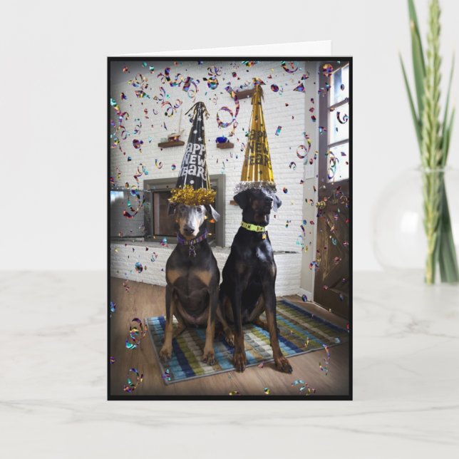 Invitation ou carte de bonne année de chien de (Devant)