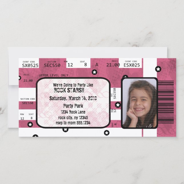 Invitation ou carte de remerciements de billet de (Devant)
