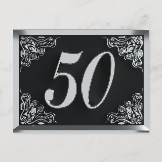 Invitation ou carte de voeux argentée royale pour  (Devant)