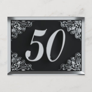Invitation ou carte de vœux argentée royale pour 5