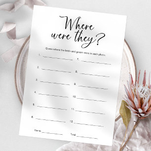Invitation Où étaient-ils Jeu de Baby Shower Minimaliste pour