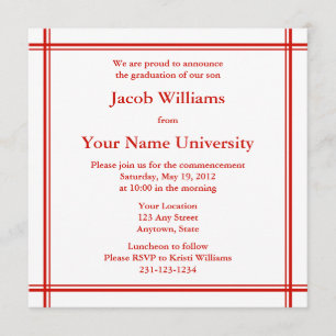 Invitation ou faire-part d'obtention du diplôme de