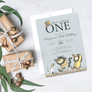 Invitation Où les choses sauvages sont 1er anniversaire Invit