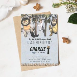 Invitation Où les choses sauvages sont 1er anniversaire Invit