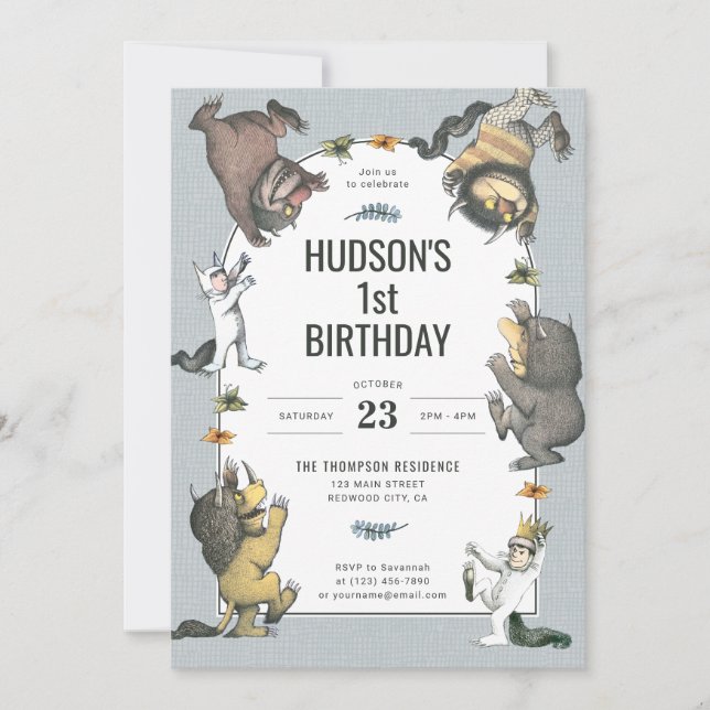 Invitation Où les choses sauvages sont caractère Anniversaire (Devant)