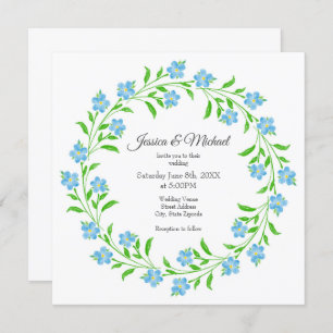 Invitation Oubliez-moi non aquarelle Floral Wreath