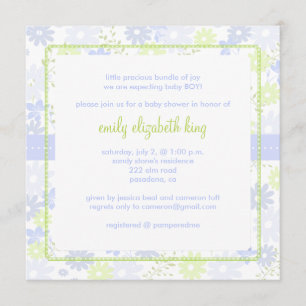 Invitation Oubliez-moi pas ~ baby shower de jardin