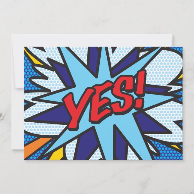 Invitation OUI Fun Retro Comics Pop Art (Devant)