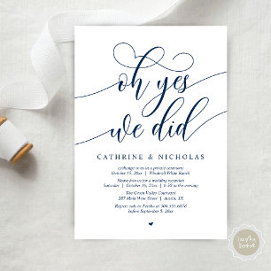 Invitation Oui, On L'A Fait, Réception De Mariage De Script M