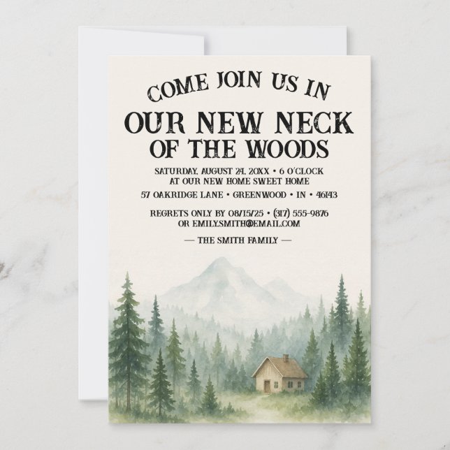 Invitation Our New Neck Of The Woods | Housewarming Party (Devant)