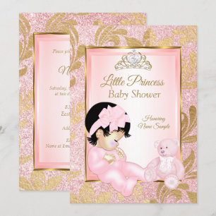 Invitation Ours Baby shower or Parties scintillant rose
